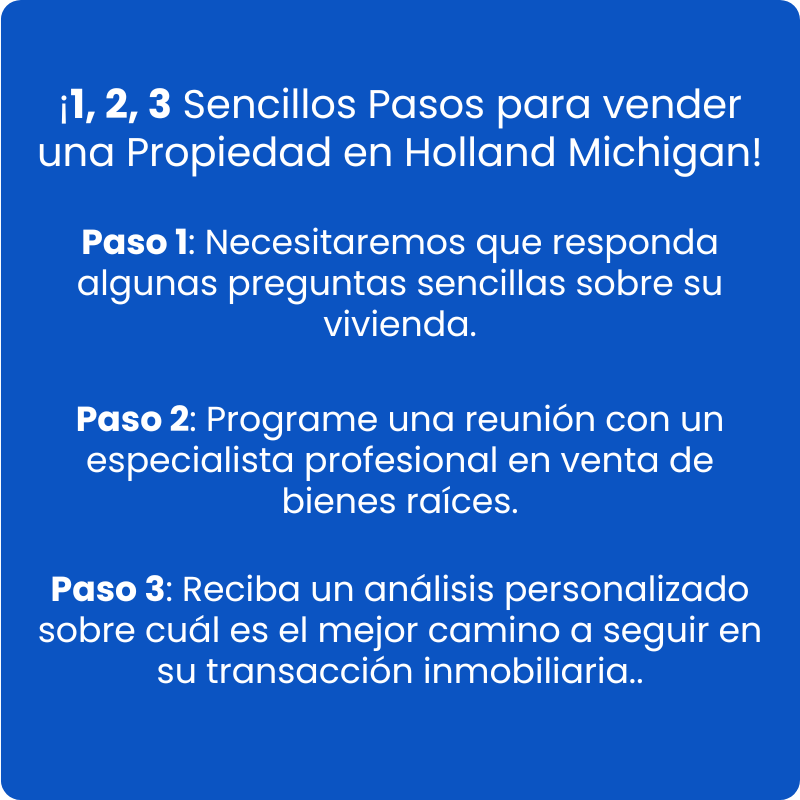 ¡1, 2, 3 Sencillos Pasos para Comprar una Propiedad en Holland Michigan!